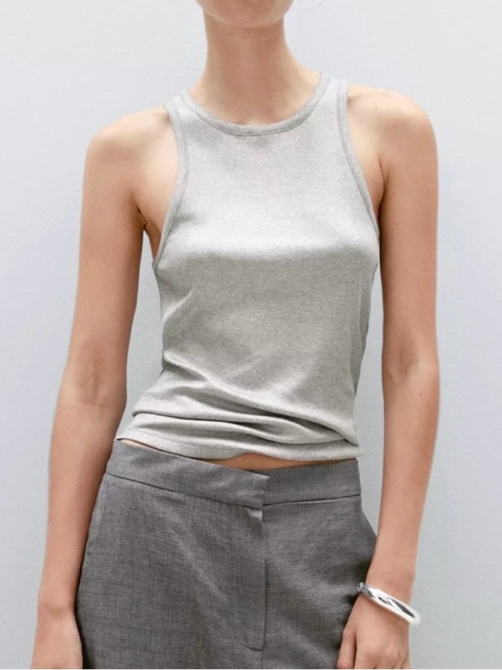 Massimo Dutti Grey/Silver Tank Top